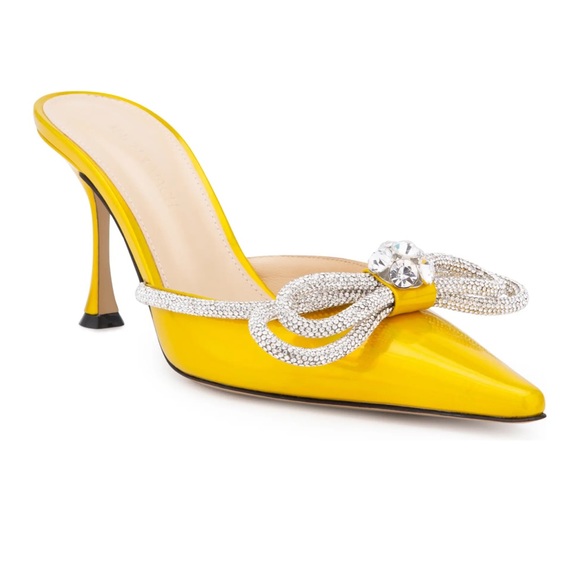 MACH & MACH Shoes - Mach and Mach Crystal Double Bow Pointed Toe Mule
